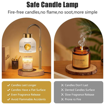 Personalized Our Moon Candle Warmer Lamp With Custom Moon Phase, Cozy Bedroom Decor, Unique Anniversary Gift for Couple