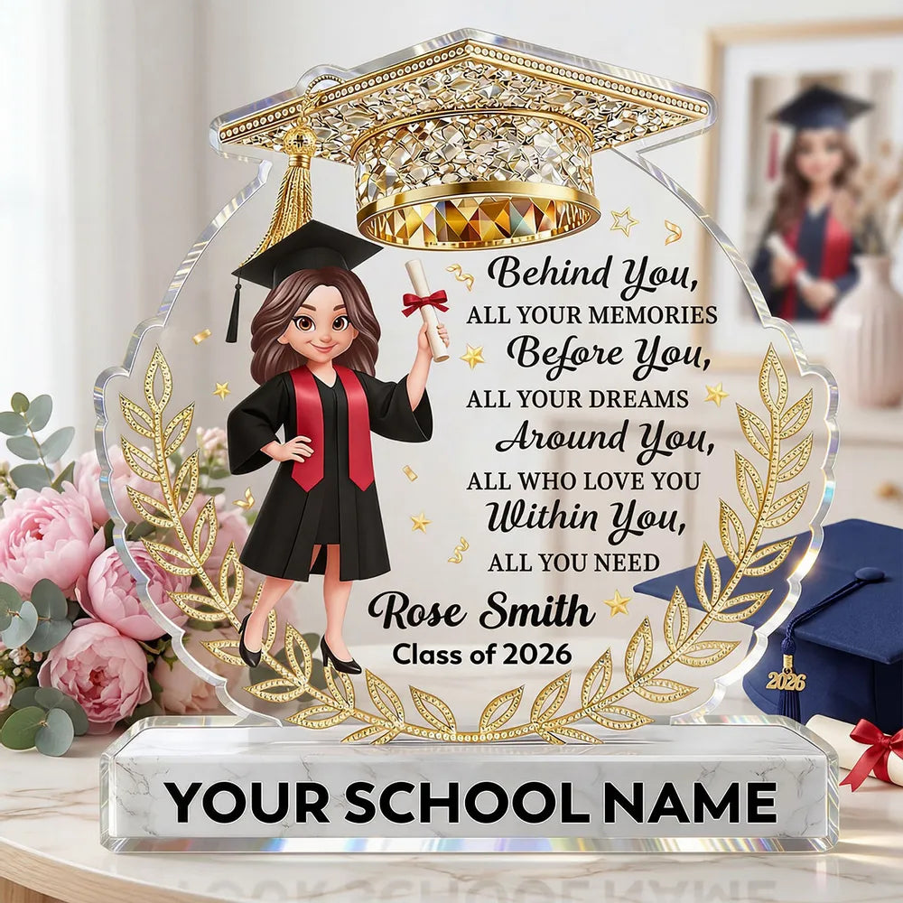 Personalized Shaped Acrylic Block Plaque Graduation Girl With Cap Quot ...