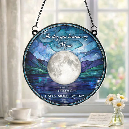 Personalized Moon Phase Acrylic Suncatcher Ornament for Window Decor, A Unique Mother's Day Gift for Mom