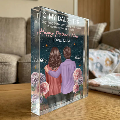 Personalized Rectangle Acrylic Block Plaque, To My Daughter from Mom Mother's Day Message, Unique Gift for Her