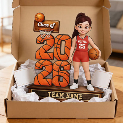 Custom Basketball Senior Keepsake 2-Layer Wooden Plaque, Heartwarming Graduation Gift for Son or Daughter's Big Moment