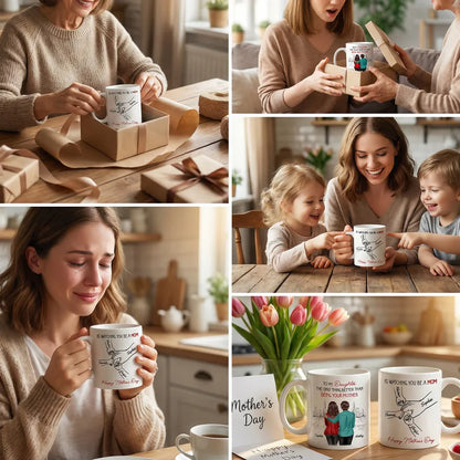Personalized White Ceramic Mug for Daughter, Parents Watching You Be A Mom Design, Unique Mother's Day Gift
