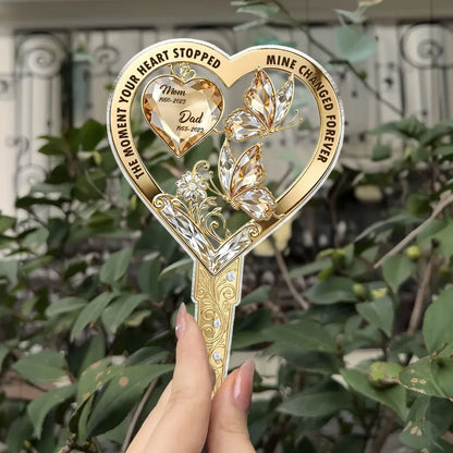 Custom Acrylic Garden Stake with Heart Quote and Butterfly - Unique Remembrance Gift That Keeps Love Close