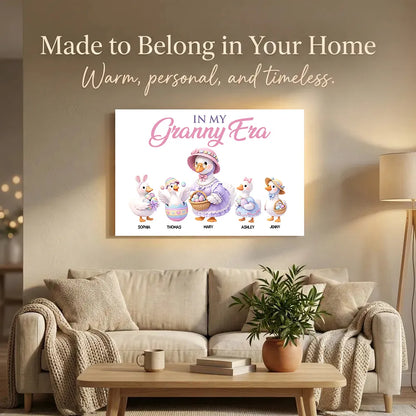 In My Granny Era Personalized Poster, Cute Easter Ducks with Baskets, Unique Gift for Grandma, Sweet Wall Art