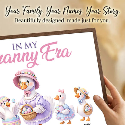 In My Granny Era Personalized Poster, Cute Easter Ducks with Baskets, Unique Gift for Grandma, Sweet Wall Art