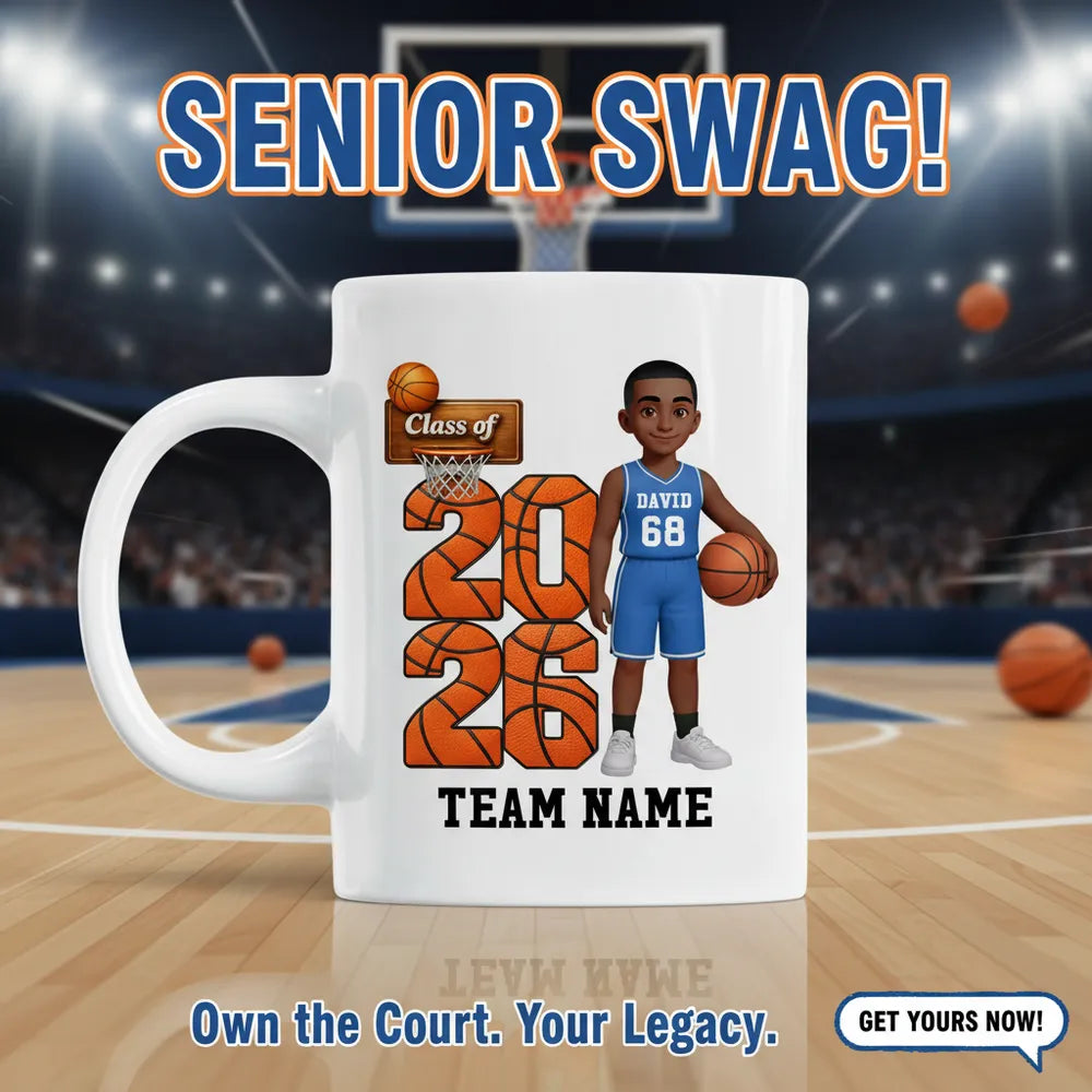 Class of Basketball Two-Tone Mug, Personalized Team Spirit Design - Daily Coffee Keepsake Gift For Son Or Daughter