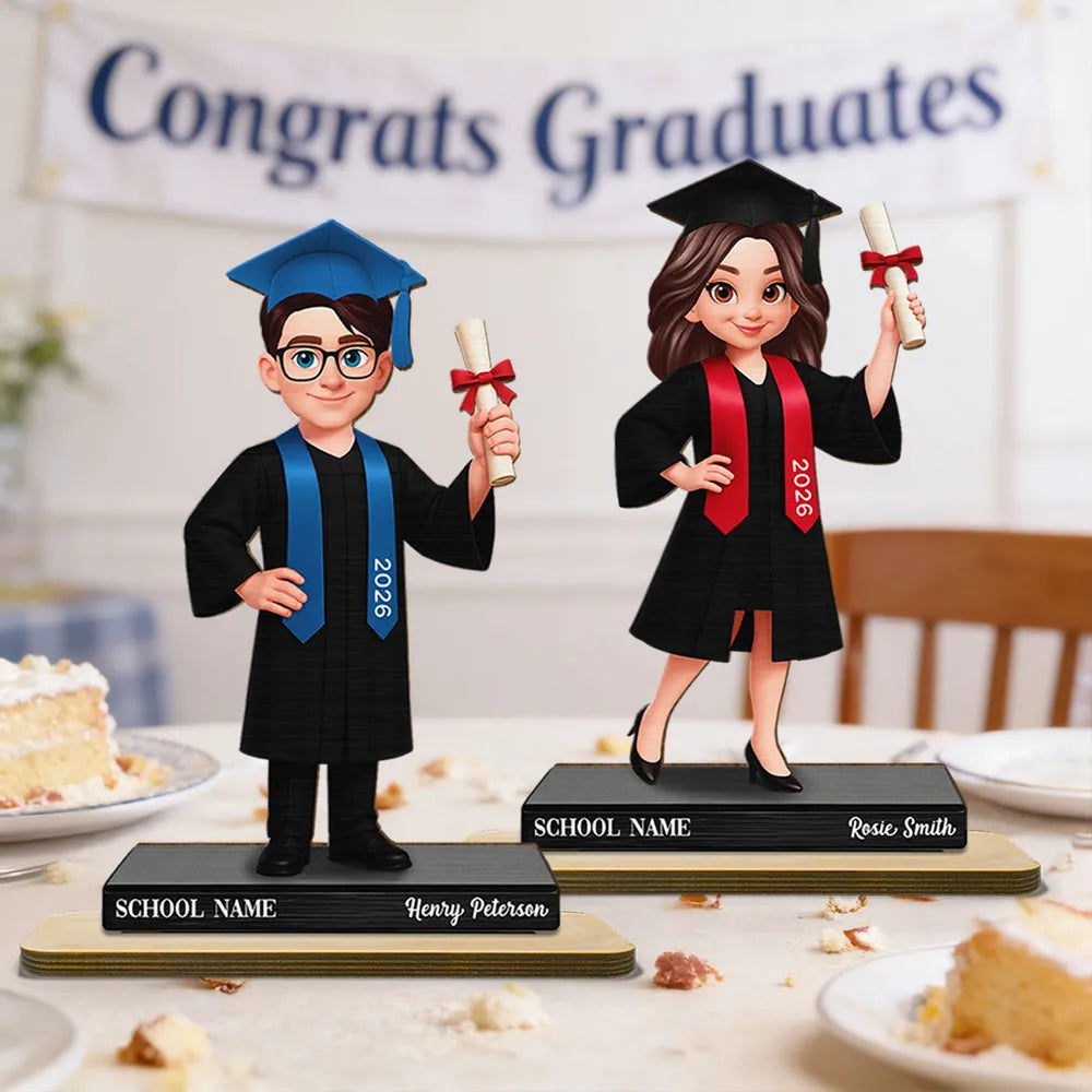 Congrats Graduates Personalized 2-Layer Wooden Plaque Keepsake, Heartf ...