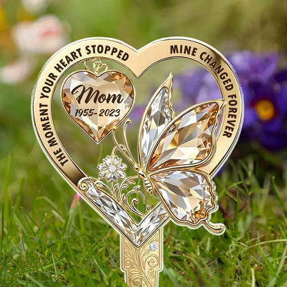 Custom Acrylic Garden Stake with Heart Quote and Butterfly - Unique Remembrance Gift That Keeps Love Close