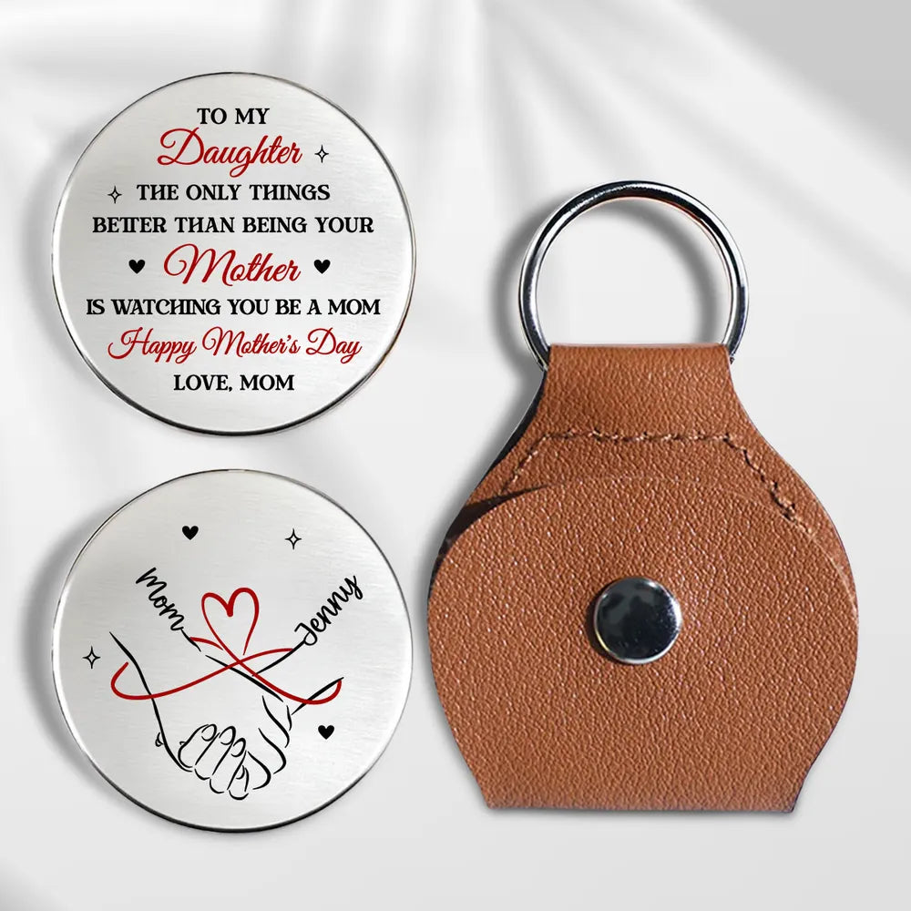 Personalized Pocket Hug Token for Daughter, Motherhood Quote, Happy Mother's Day Keepsake, Unique Gift from Mom