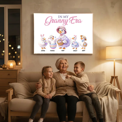 In My Granny Era Personalized Poster, Cute Easter Ducks with Baskets, Unique Gift for Grandma, Sweet Wall Art