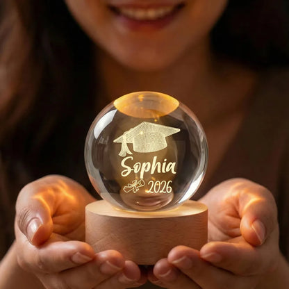 Personalized Globe Lamp With Graduation Cap Illusion Night Light, Unique Graduation Gift Keepsake
