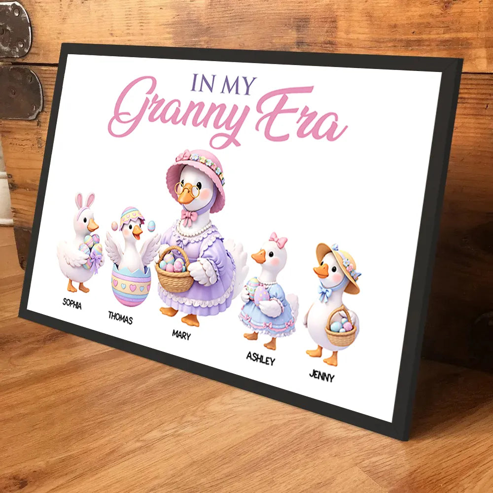 In My Granny Era Personalized Poster, Cute Easter Ducks with Baskets, Unique Gift for Grandma, Sweet Wall Art