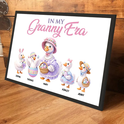 In My Granny Era Personalized Poster, Cute Easter Ducks with Baskets, Unique Gift for Grandma, Sweet Wall Art