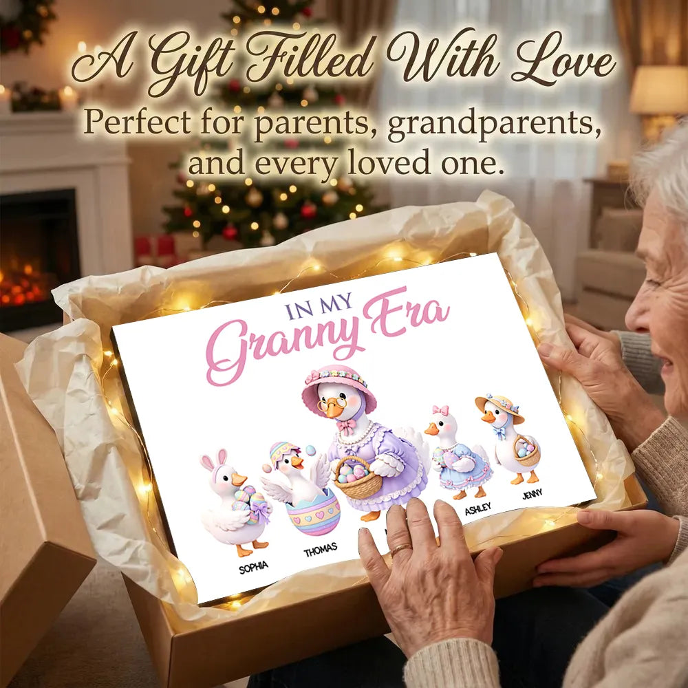 In My Granny Era Personalized Poster, Cute Easter Ducks with Baskets, Unique Gift for Grandma, Sweet Wall Art