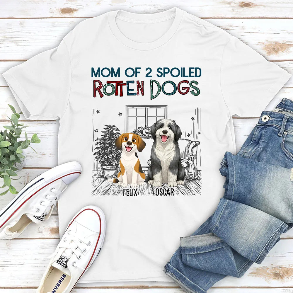 Spoiled Rotten Dog Classic Tee, Storybook Sitting Pup Shirt for Dog Moms, Creative Gift for Everyday Wear