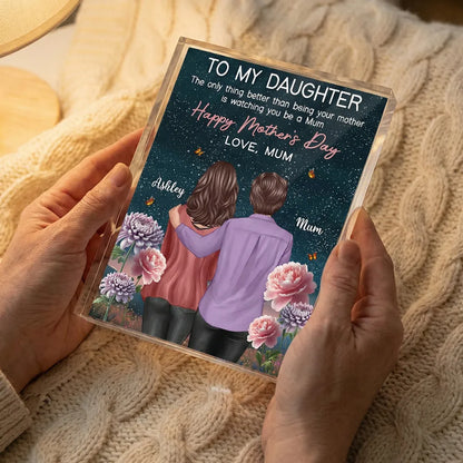 Personalized Rectangle Acrylic Block Plaque, To My Daughter from Mom Mother's Day Message, Unique Gift for Her
