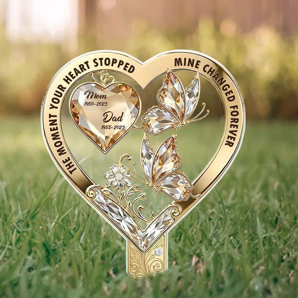 Custom Acrylic Garden Stake with Heart Quote and Butterfly - Unique Remembrance Gift That Keeps Love Close