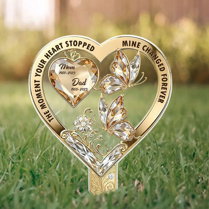 Custom Acrylic Garden Stake with Heart Quote and Butterfly - Unique Remembrance Gift That Keeps Love Close