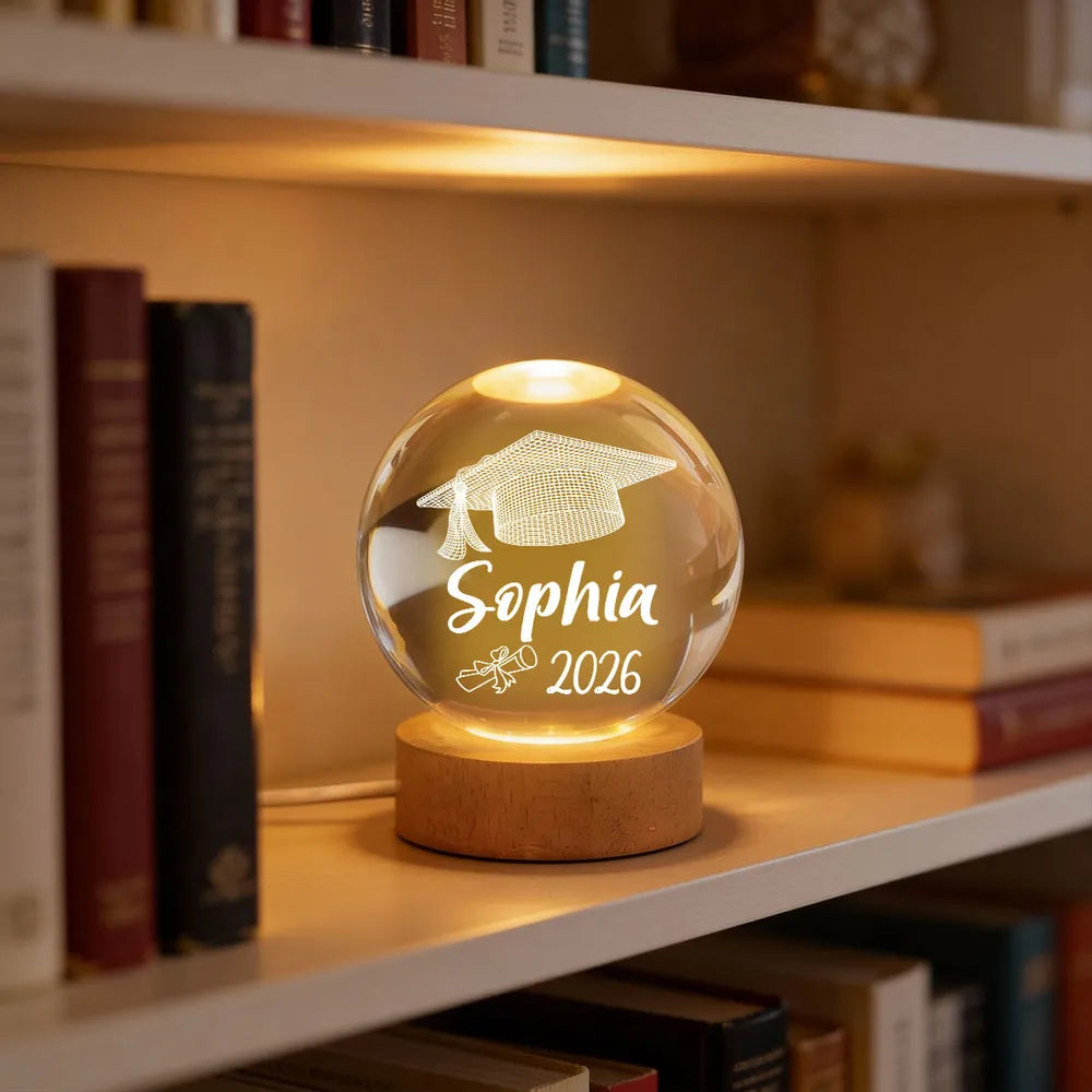 Graduation Lamp Personalized Globe Lamp With Graduation Cap Illusion Night Light, Uniq ...