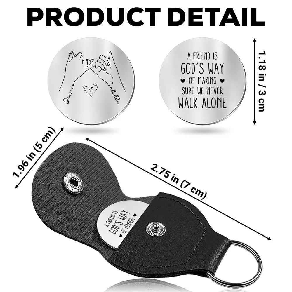 Never Walk Alone Personalized Pocket Hug, Love Token with Pinky Promise Hands, Creative Gift for Friend or Partner
