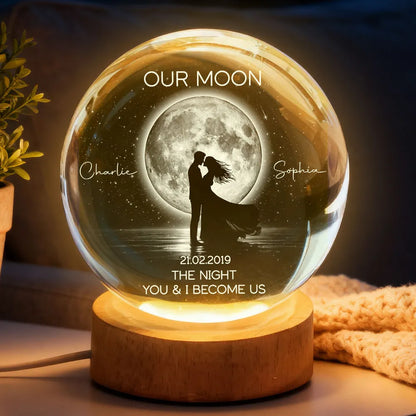 Custom LED Light Frame with Our Moon Quote, Soft Glow Creative Gift for Partner & Anniversary Memory