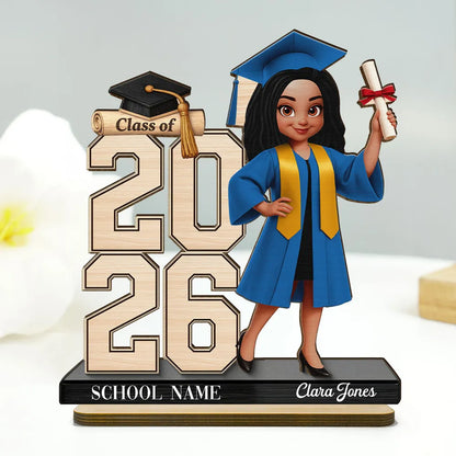 Personalized Graduation Girl Acrylic Light Box with Warm Glow for Bedroom or Bookshelf Display, Unique Keepsake Gift