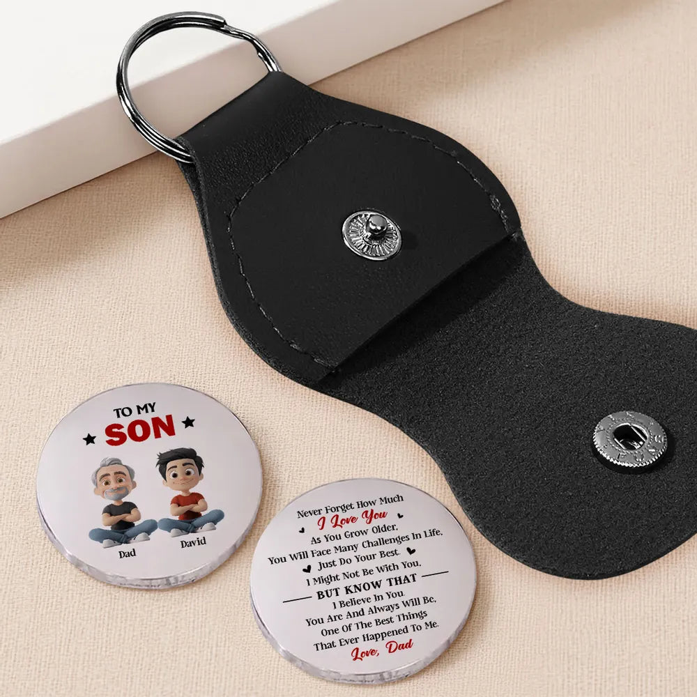 Personalized Pocket Hug Token for Son, Custom Encouragement Keepsake, Unique Gift From Dad to Carry Every Day
