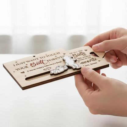 Personalized Wooden Sliding Ornament Funny Butt Quote for Couples - Unique Valentine's Day Gift for Him or Her