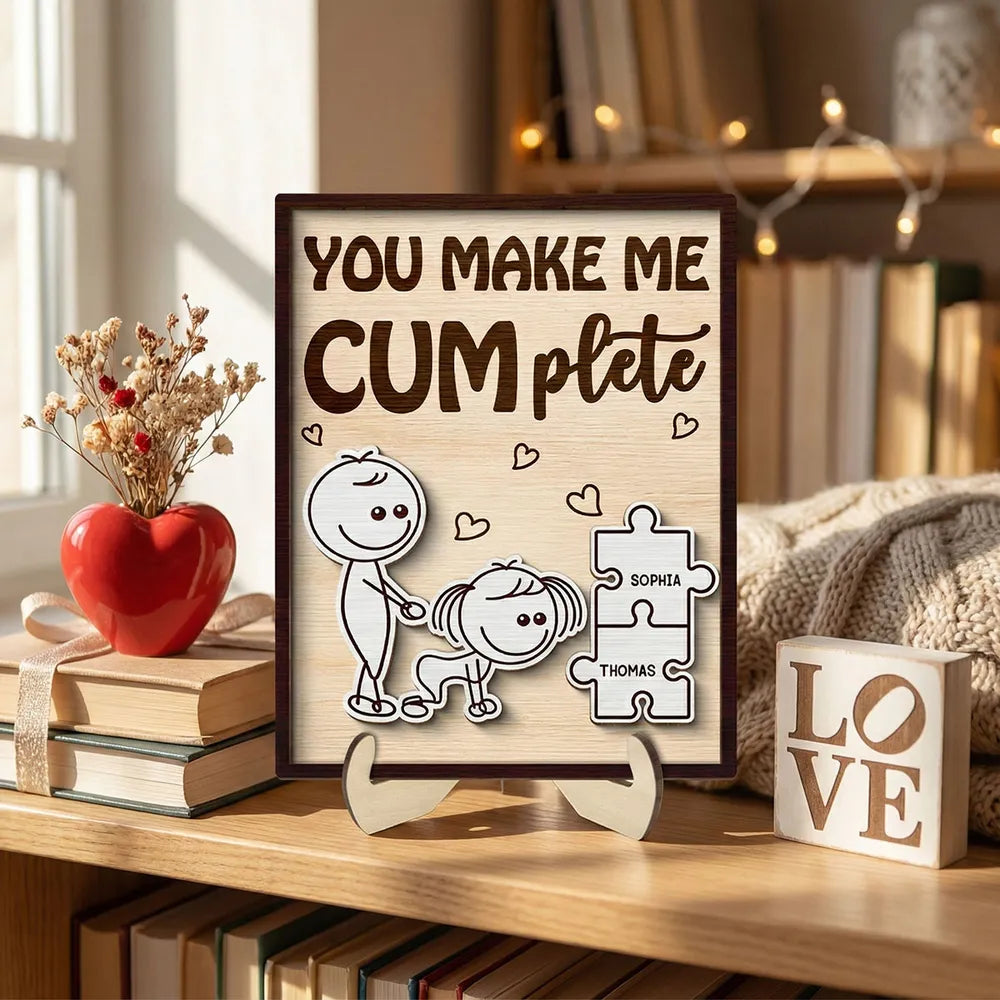 Personalized 2-Layer Wooden Plaque Funny You Make Me Cumplete Puzzle C ...