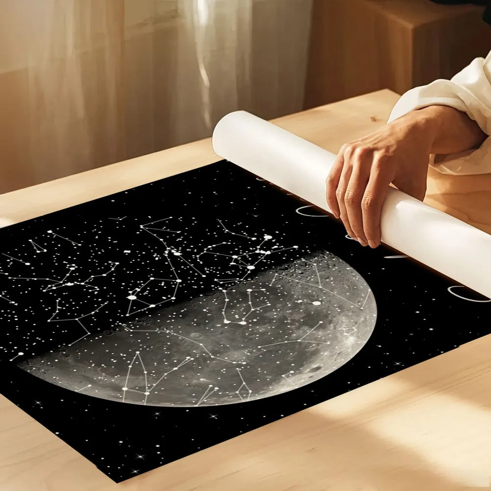Personalized Moon Phase & Star Map Poster, Unique Gift for Couple, Custom Night Sky Wall Art