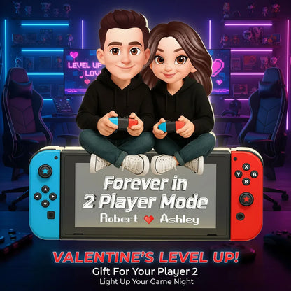 Personalized Acrylic Light Box Gamer Couple Holding Controllers, Starry Night Warm Glow Bedroom Decor, Unique Gift