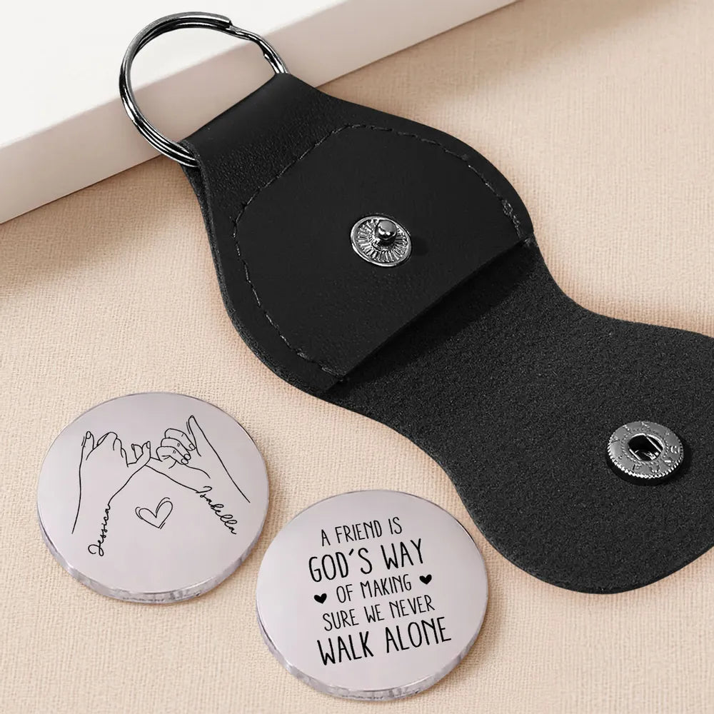 Never Walk Alone Personalized Pocket Hug, Love Token with Pinky Promise Hands, Creative Gift for Friend or Partner