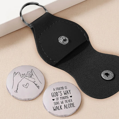 Never Walk Alone Personalized Pocket Hug, Love Token with Pinky Promise Hands, Creative Gift for Friend or Partner