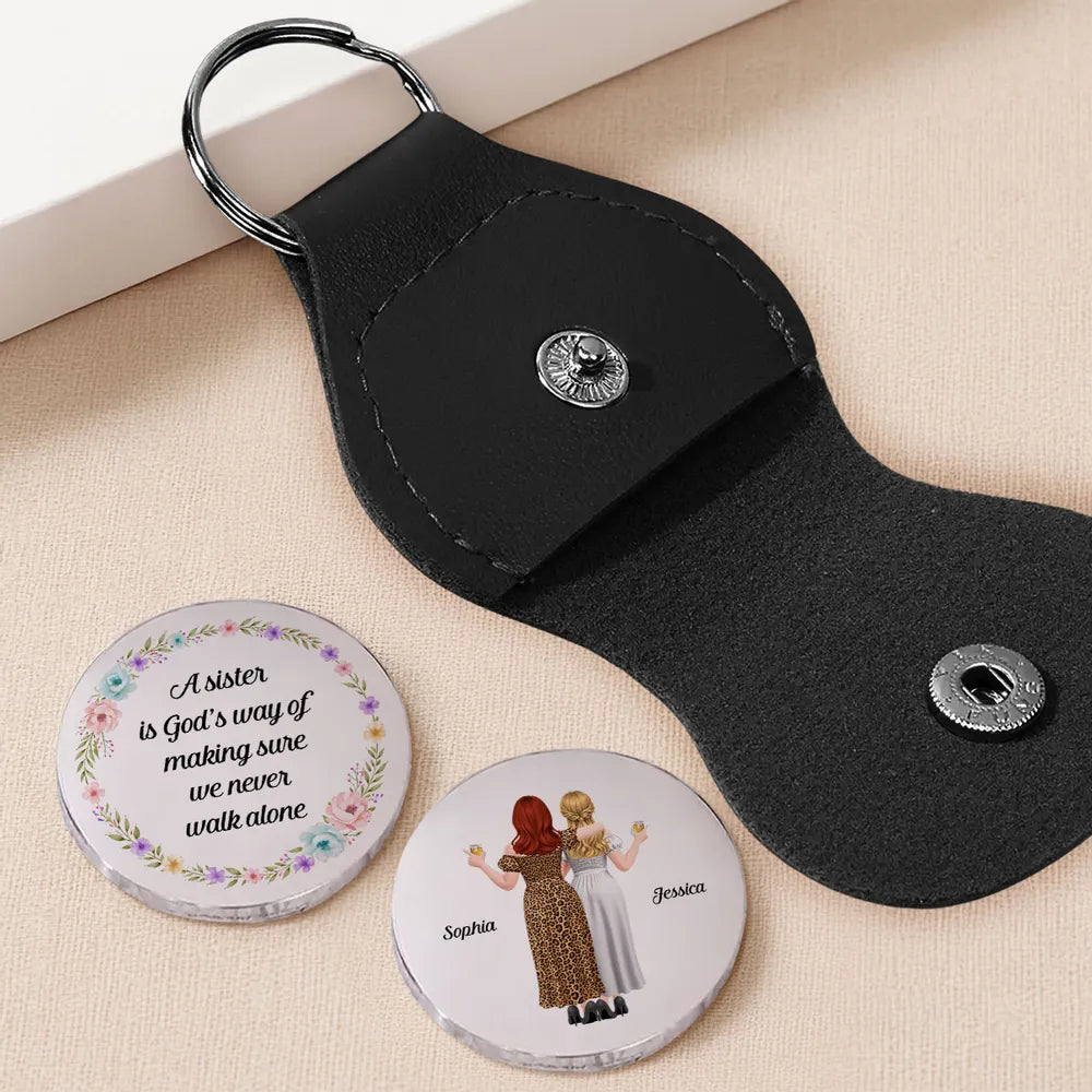 Personalized Pocket Hug with Sister Quote, Floral Keepsake Token, Unique Sister Gift for Everyday Comfort
