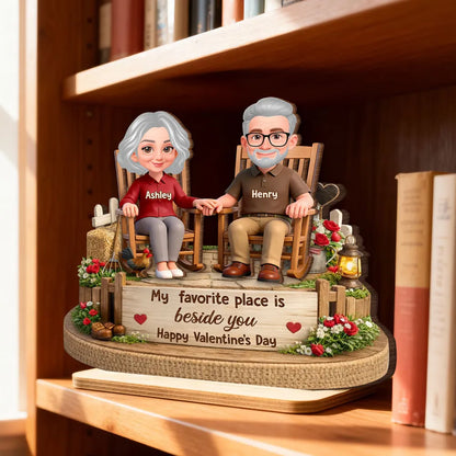 My Favorite Place Is Beside You Personalized 2-Layer Wooden Plaque, Sweet Couple Keepsake for Home Display, Unique Gift for Him or Her