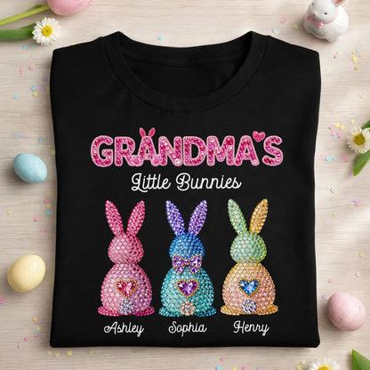 Personalized Grandma's Little Bunnies Classic Tee, Sparkly Easter Bunny Design, Unique Gift for Grandma
