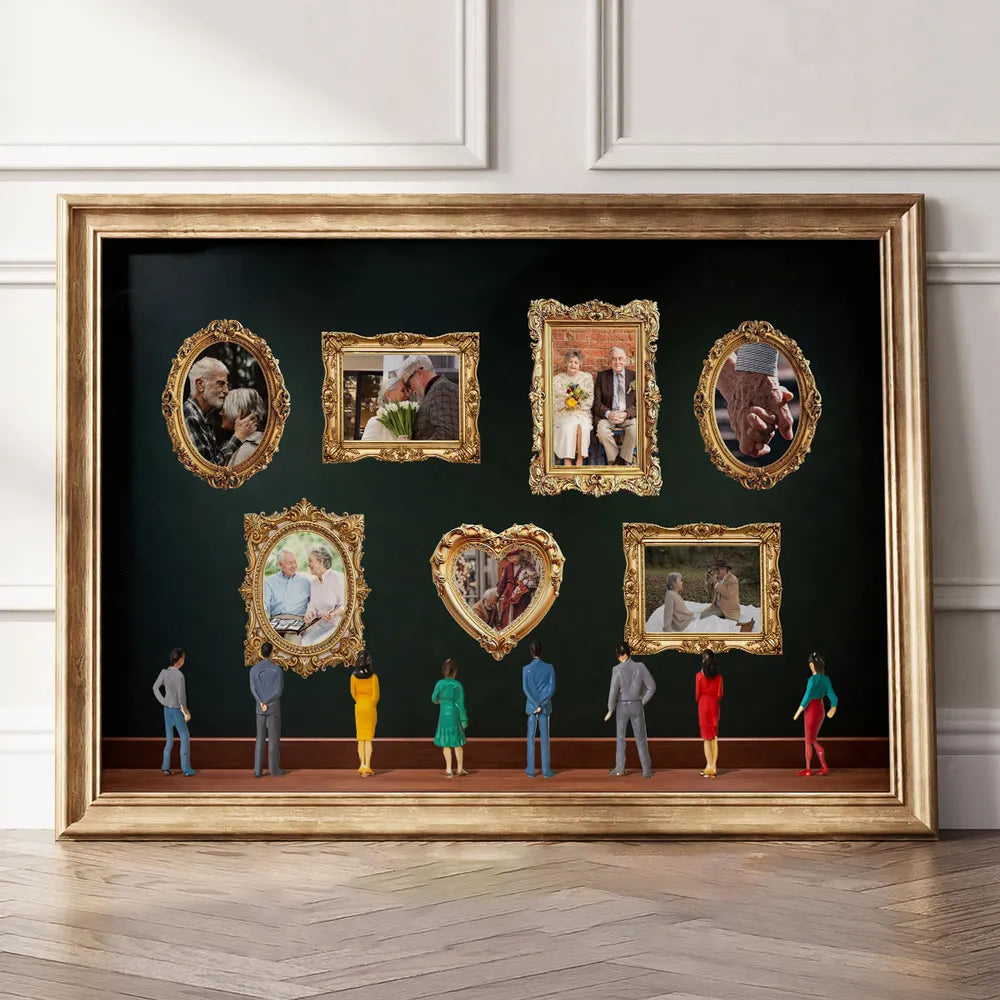 Personalized Museum Gallery Photo Collage Poster, Heartwarming Wall Art, Unique Gift for Couple or Mom
