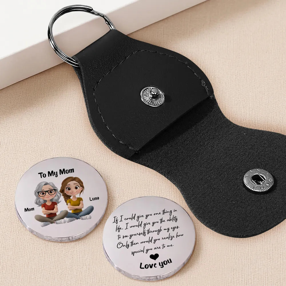 Pocket Hug for Mom Gift, Sweet Mother Daughter Cartoon Keepsake With Love You Message, A Heartwarming Personalized Gift