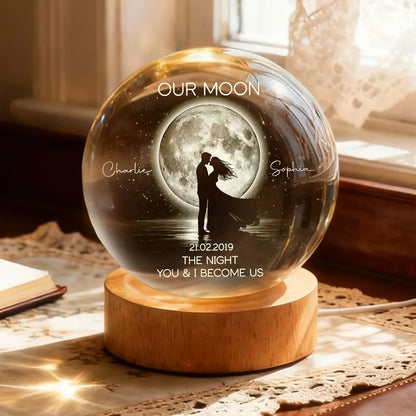 Custom LED Light Frame with Our Moon Quote, Soft Glow Creative Gift for Partner & Anniversary Memory