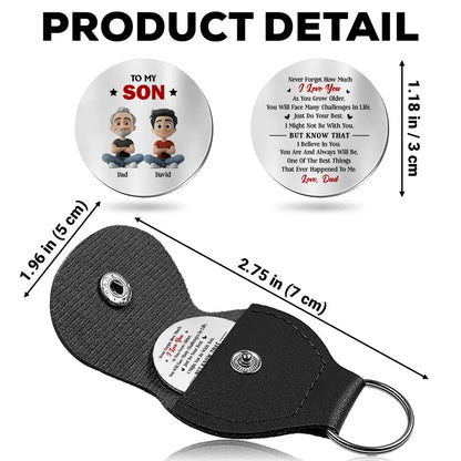 Personalized Pocket Hug Token for Son, Custom Encouragement Keepsake, Unique Gift From Dad to Carry Every Day