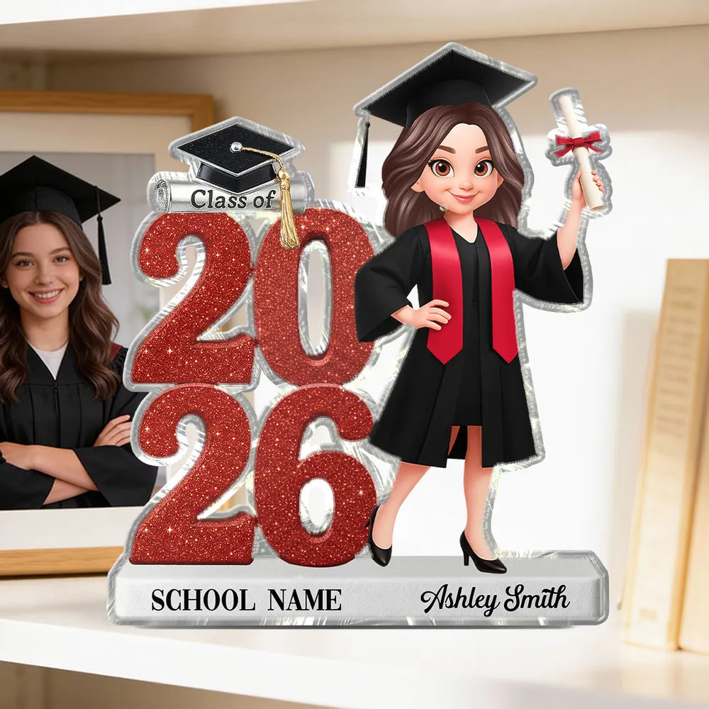 Personalized Shaped Acrylic Block Plaque Graduation Decor, Cute Cartoo ...