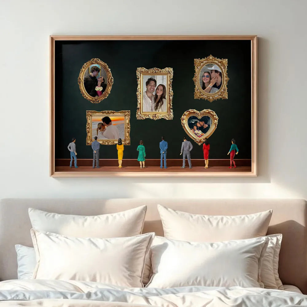 Personalized Museum Gallery Photo Collage Poster, Heartwarming Wall Art, Unique Gift for Couple or Mom