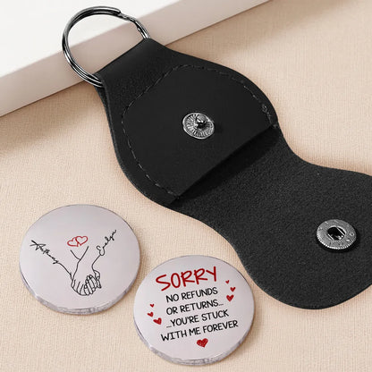 Personalized Pocket Hug Coin with Holding Hands & Heart - Unique Romantic Gift for Couple, Easy Everyday Carry