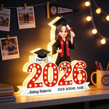 Personalized Acrylic Light Box Class Of Graduation Design for Bedroom or Bookshelf Warm Glow Unique Gift