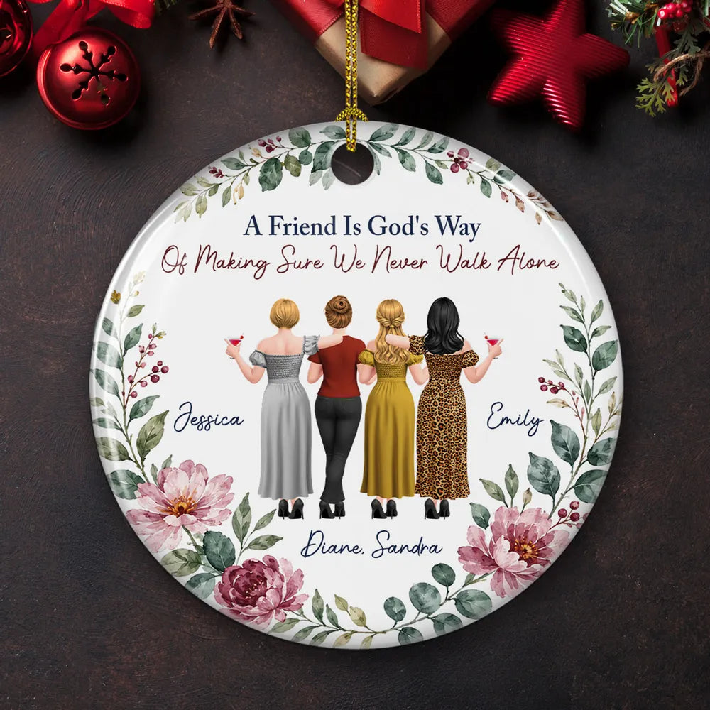Personalized Ceramic Ornament, Friends Arm in Arm, No One Will Ever Be As Entertained By Us As Us, Creative Close Friend Gift