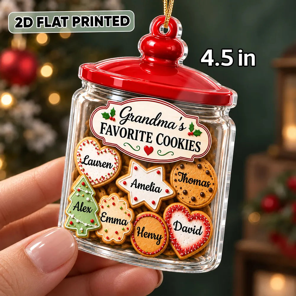 Personalized Acrylic Ornament, Grandma's Cookie Jar on a Christmas Tree, Unique Gift for Grandma