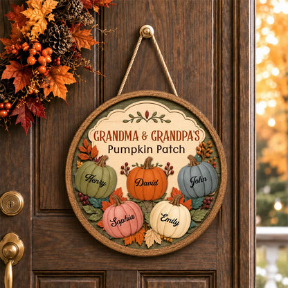 Personalized Wooden Sign, Grandma & Grandpa's Pumpkin Patch, Autumn Decor, Unique Gift for Grandparents