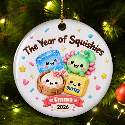 The Year of Squishies Personalized Ceramic Ornament, Colorful Keepsake and Creative Gift for Squishy Fans