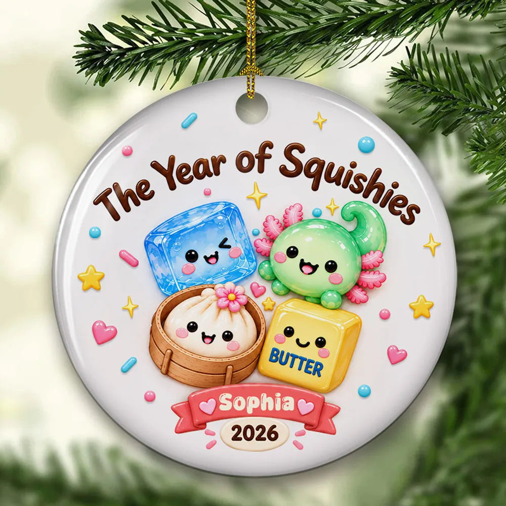The Year of Squishies Personalized Ceramic Ornament, Colorful Keepsake and Creative Gift for Squishy Fans
