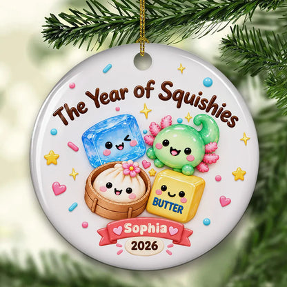 The Year of Squishies Personalized Ceramic Ornament, Colorful Keepsake and Creative Gift for Squishy Fans